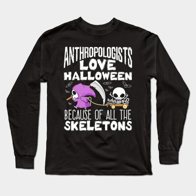 Anthropologists Love Halloween Long Sleeve T-Shirt by Tatjana  Horvatić